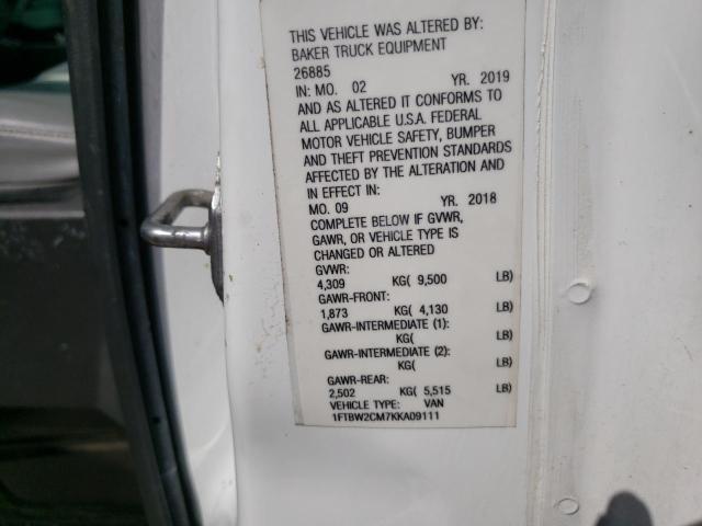 Zdjęcie 10 z aukcji – 2019 FORD TRANSIT T- z VIN 1FTBW2CM7KKA09111