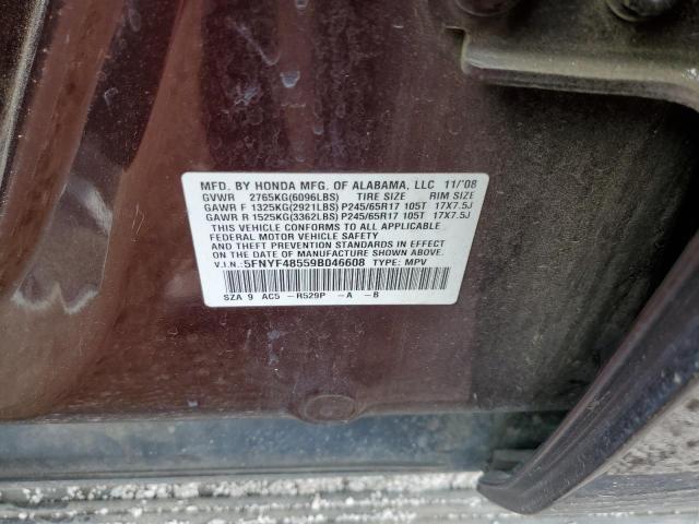 Photo 10 from auction – 2009 HONDA PILOT EXL with VIN 5FNYF48559B046608