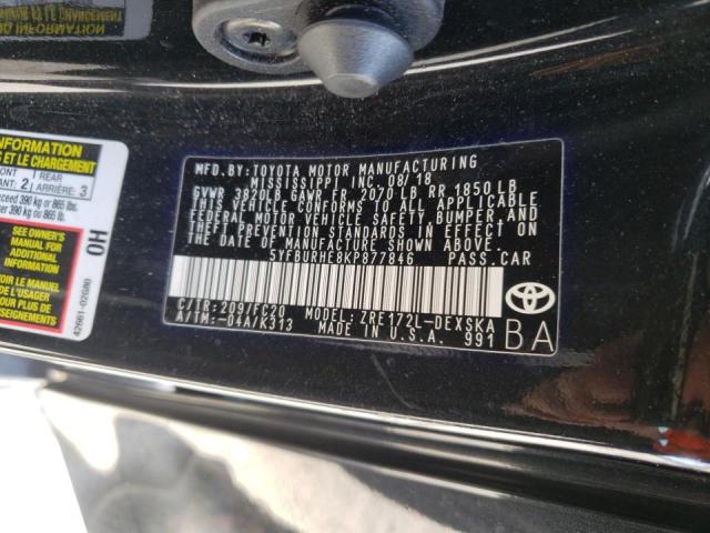 Photo 10 from auction – 2019 TOYOTA COROLLA L with VIN 5YFBURHE8KP877846