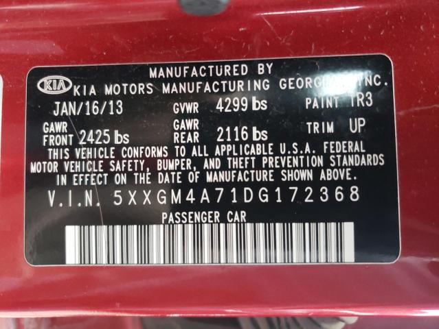 Photo 10 from auction – 2013 KIA OPTIMA LX with VIN 5XXGM4A71DG172368