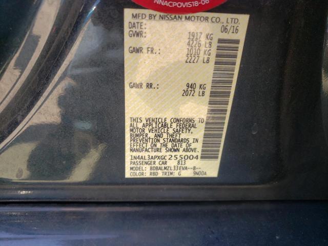 Photo 10 from auction – 2016 NISSAN ALTIMA 2.5 with VIN 1N4AL3APXGC255004