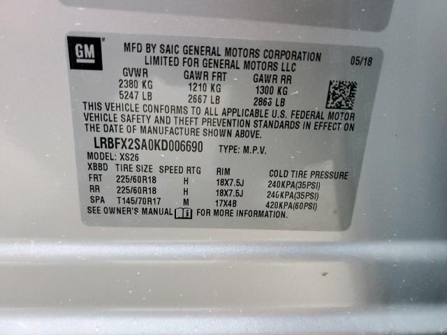 Photo 10 from auction – 2019 BUICK ENVISION E with VIN LRBFX2SA0KD006690