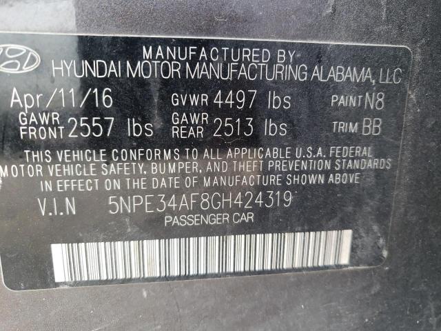 Photo 10 from auction – 2016 HYUNDAI SONATA SPO with VIN 5NPE34AF8GH424319