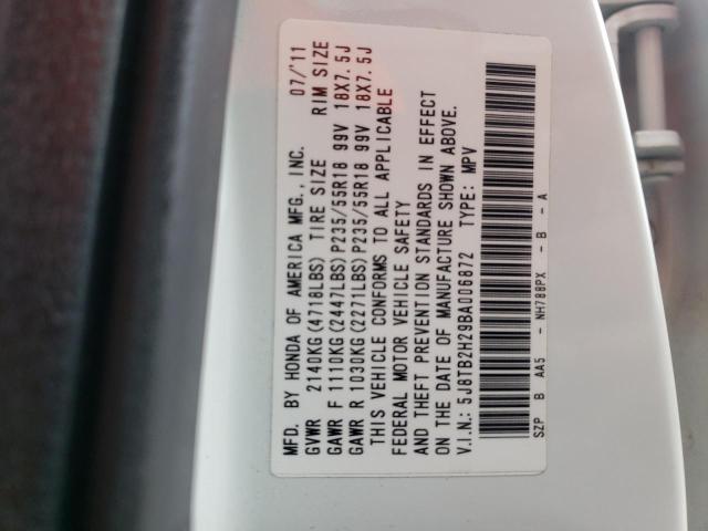 Photo 10 from auction – 2011 ACURA RDX with VIN 5J8TB2H29BA006872