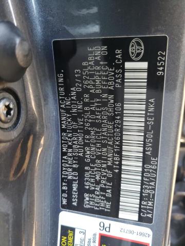 Photo 10 from auction – 2013 TOYOTA CAMRY L with VIN 4T4BF1FK6DR294106