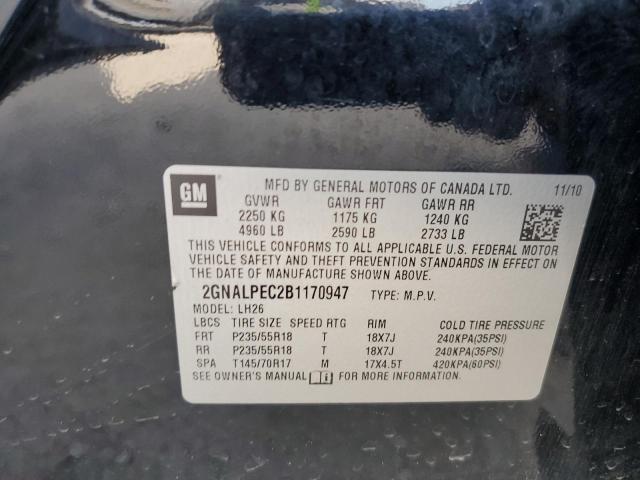 Photo 10 from auction – 2011 CHEVROLET EQUINOX LT with VIN 2GNALPEC2B1170947