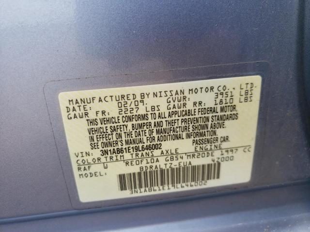 Photo 10 from auction – 2009 NISSAN SENTRA 2.0 with VIN 3N1AB61E19L646002