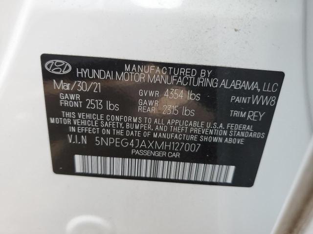 Photo 10 from auction – 2021 HYUNDAI SONATA SE with VIN 5NPEG4JAXMH127007