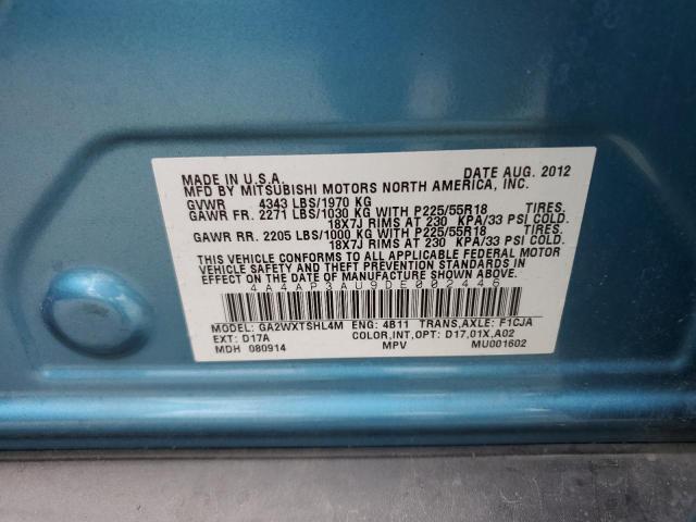 Photo 10 from auction – 2013 MITSUBISHI OUTLANDER with VIN 4A4AP3AU9DE002446