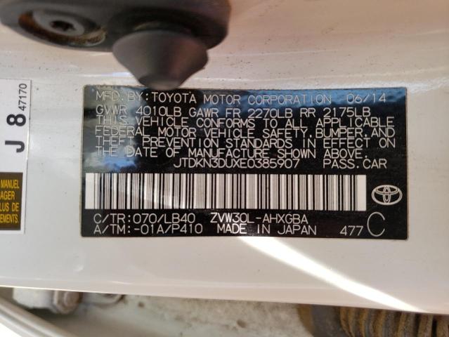 Photo 10 from auction – 2014 TOYOTA PRIUS with VIN JTDKN3DUXE0385907
