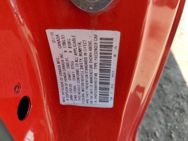 Photo 10 from auction – 2015 HONDA CIVIC EX with VIN 2HGFG3B84FH512148