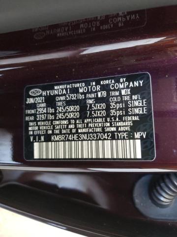 Photo 10 from auction – 2022 HYUNDAI PALISADE C with VIN KM8R74HE3NU337042