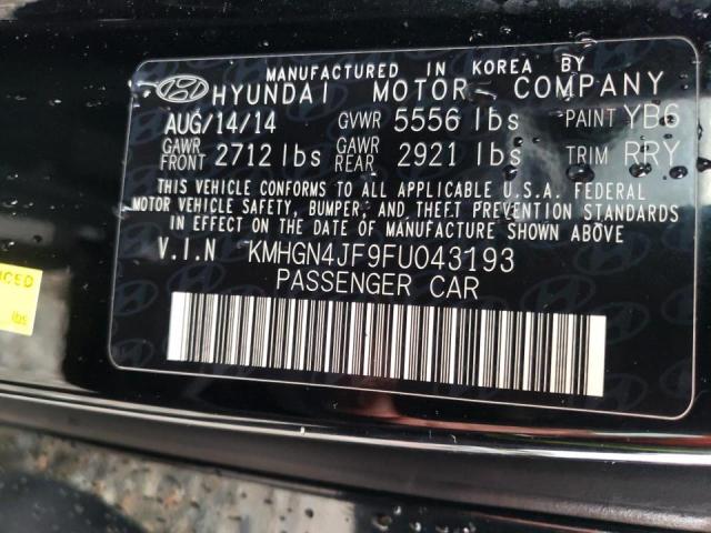 Photo 10 from auction – 2015 HYUNDAI GENESIS 5. with VIN KMHGN4JF9FU043193