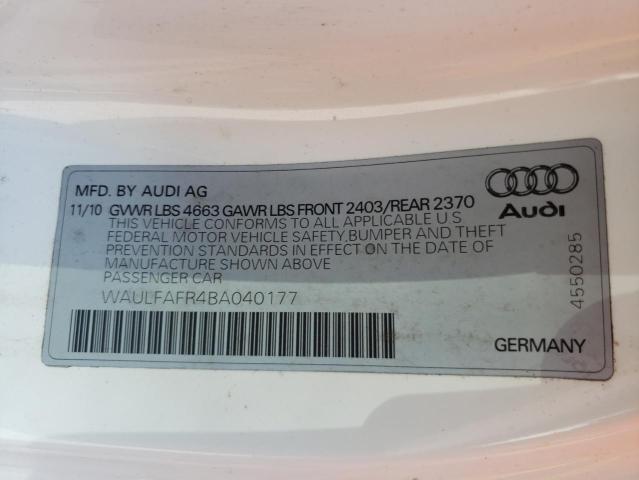 Photo 10 from auction – 2011 AUDI A5 PREMIUM with VIN WAULFAFR4BA040177