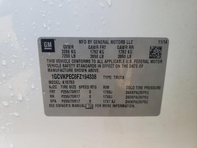 Photo 10 from auction – 2015 CHEVROLET SILVERADO with VIN 1GCVKPEC6FZ194338