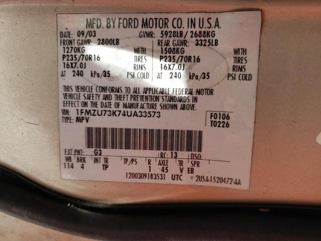 Photo 10 from auction – 2004 FORD EXPLORER with VIN 1FMZU73K74UA33573