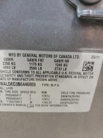 Photo 10 from auction – 2011 CHEVROLET EQUINOX LT with VIN 2CNALDEC0B6446869