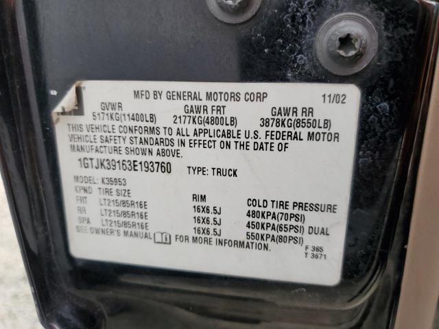Photo 10 from auction – 2003 GMC SIERRA with VIN 1GTJK39163E193760