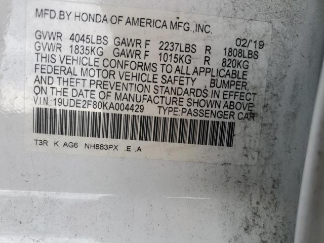 Photo 10 from auction – 2019 ACURA ILX PREMIU with VIN 19UDE2F80KA004429