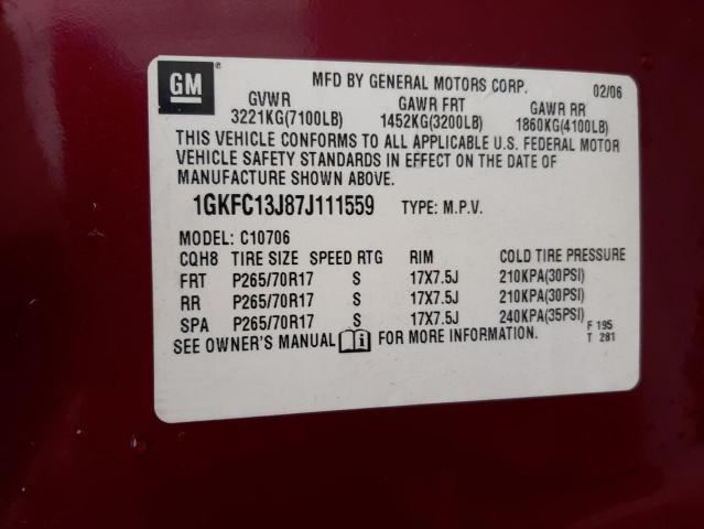 Photo 10 from auction – 2007 GMC YUKON with VIN 1GKFC13J87J111559