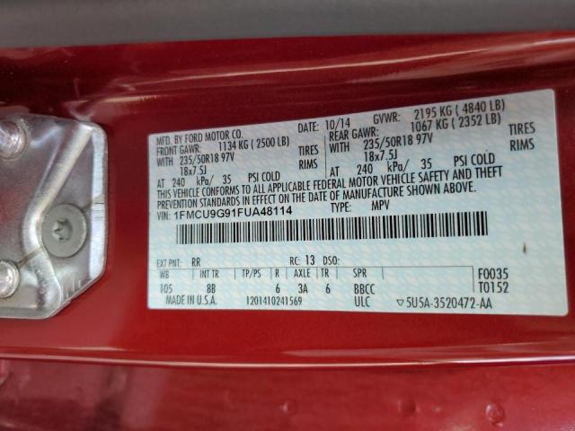 Photo 10 from auction – 2015 FORD ESCAPE SE with VIN 1FMCU9G91FUA48114