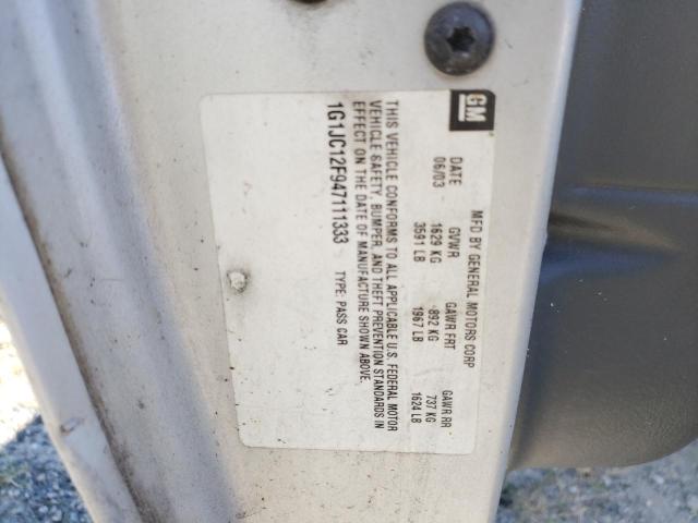 Photo 10 from auction – 2004 CHEVROLET CAVALIER with VIN 1G1JC12F947111333