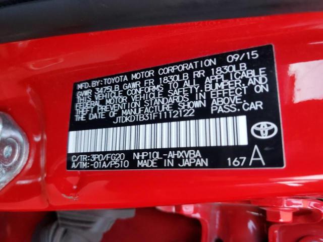 Photo 10 from auction – 2015 TOYOTA PRIUS C with VIN JTDKDTB31F1112122