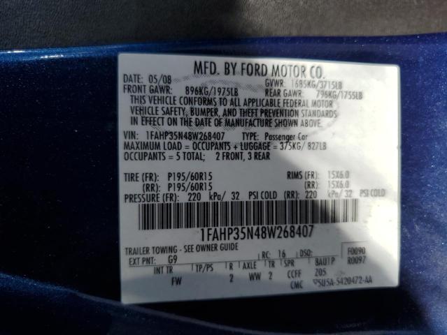 Photo 10 from auction – 2008 FORD FOCUS SE with VIN 1FAHP35N48W268407