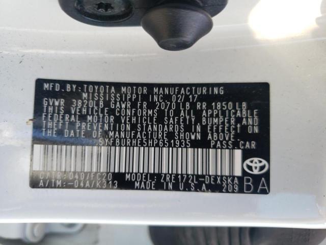 Photo 10 from auction – 2017 TOYOTA COROLLA L with VIN 5YFBURHE5HP651935