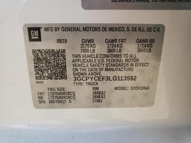 Photo 10 from auction – 2020 CHEVROLET silverado with VIN 3GCPYCEF3LG113592