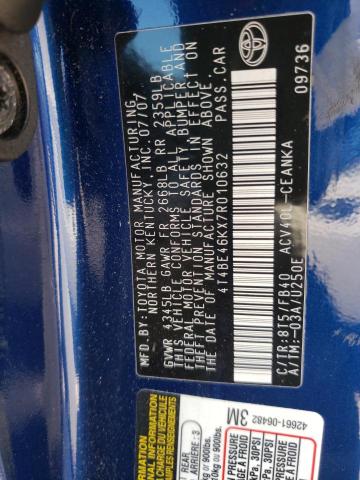 Photo 10 from auction – 2007 TOYOTA CAMRY with VIN 4T4BE46KX7R010632