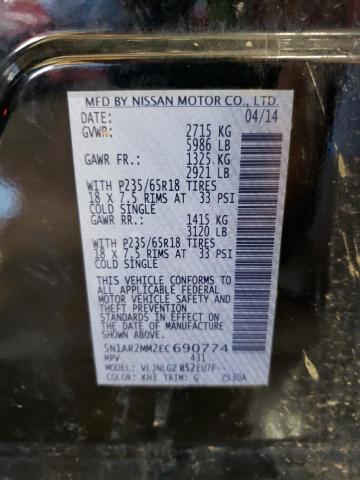 Photo 10 from auction – 2014 NISSAN PATHFINDER with VIN 5N1AR2MM2EC690774