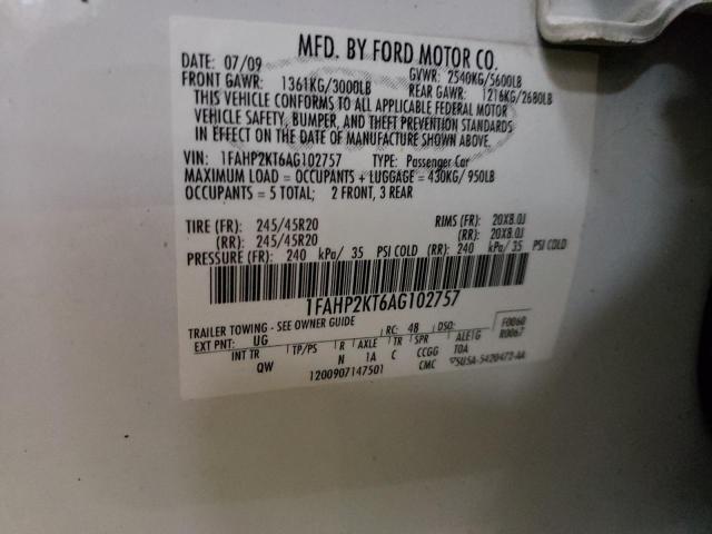 Photo 10 from auction – 2010 FORD TAURUS SHO with VIN 1FAHP2KT6AG102757