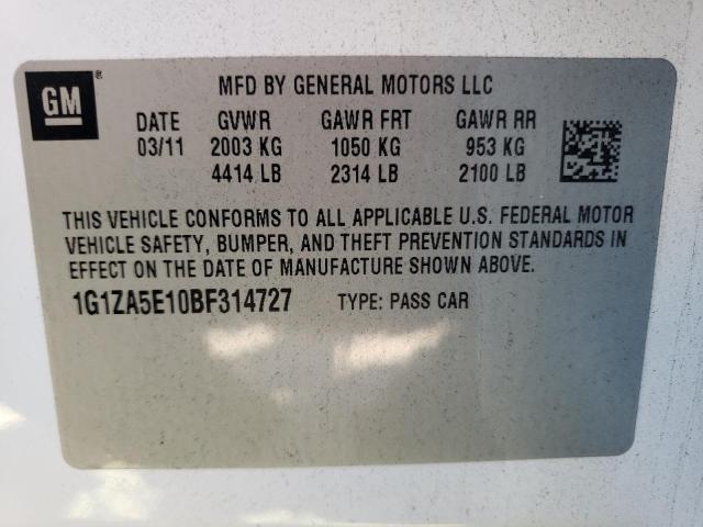 Photo 10 from auction – 2011 CHEVROLET MALIBU LS with VIN 1G1ZA5E10BF314727