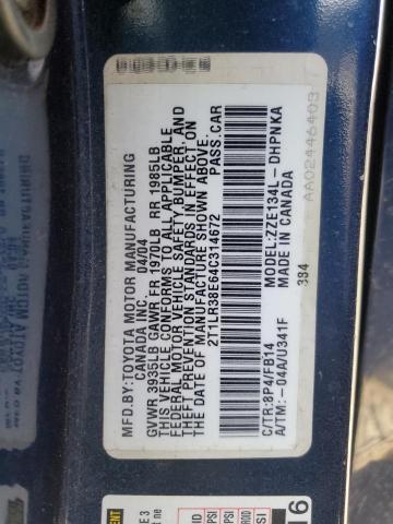 Photo 10 from auction – 2004 TOYOTA COROLLA MA with VIN 2T1LR38E64C314672