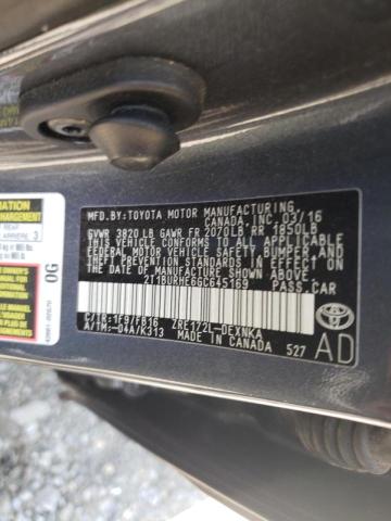 Photo 10 from auction – 2016 TOYOTA COROLLA L with VIN 2T1BURHE6GC645169