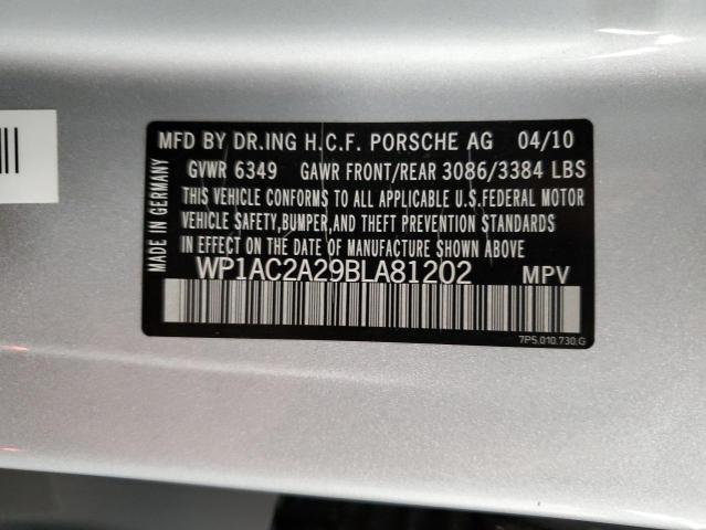 Photo 10 from auction – 2011 PORSCHE CAYENNE TU with VIN WP1AC2A29BLA81202