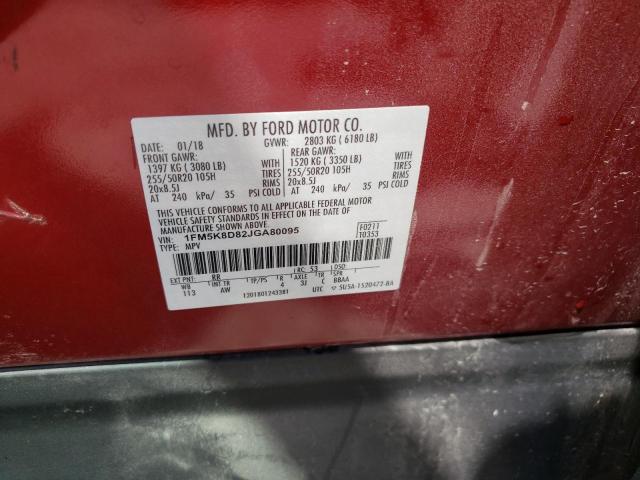 Photo 10 from auction – 2018 FORD EXPLORER X with VIN 1FM5K8D82JGA80095