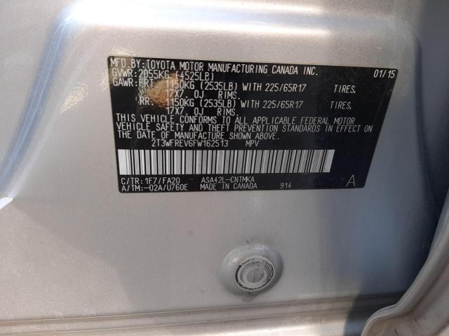 Photo 10 from auction – 2015 TOYOTA RAV4 XLE with VIN 2T3WFREV6FW162513