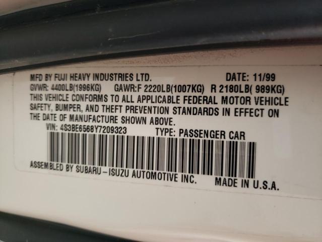 Photo 10 from auction – 2000 SUBARU LEGACY GT with VIN 4S3BE6568Y7209323