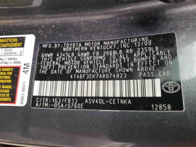 Zdjęcie 10 z aukcji – 2010 TOYOTA CAMRY BASE z VIN 4T4BF3EK7AR074823