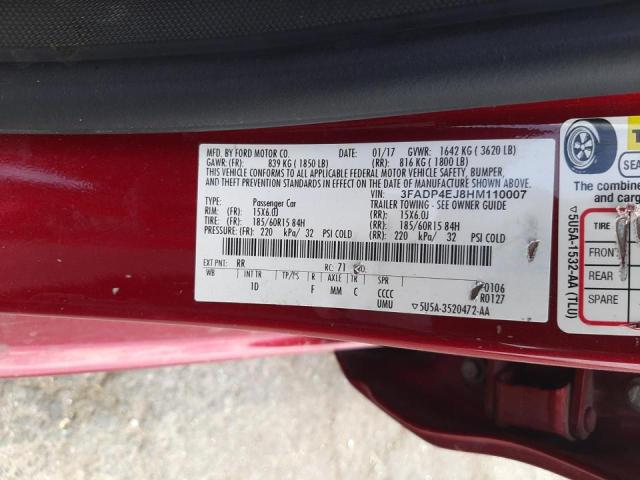 Photo 10 from auction – 2017 FORD FIESTA SE with VIN 3FADP4EJ8HM110007