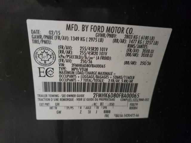 Photo 10 from auction – 2015 FORD FLEX LIMIT with VIN 2FMHK6D80FBA00065