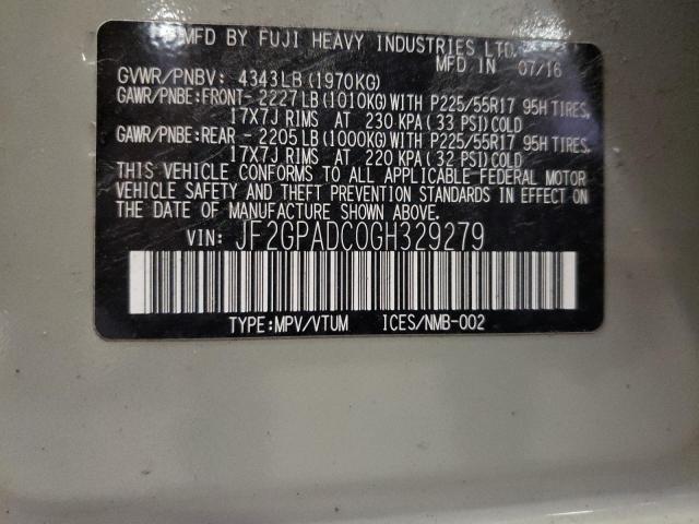 Photo 10 from auction – 2016 SUBARU CROSSTREK with VIN JF2GPADC0GH329279