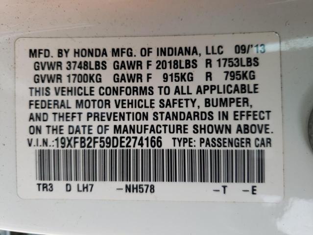 Photo 10 from auction – 2013 HONDA CIVIC LX with VIN 19XFB2F59DE274166