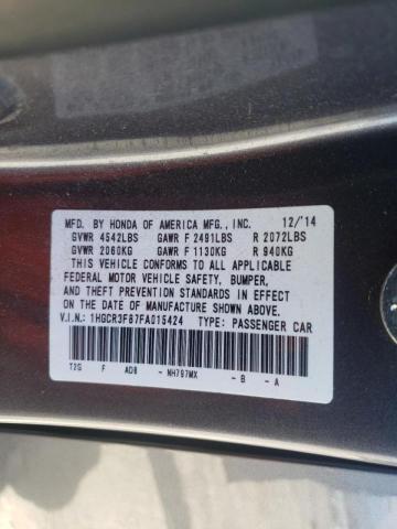 Photo 10 from auction – 2015 HONDA ACCORD EXL with VIN 1HGCR3F87FA015424
