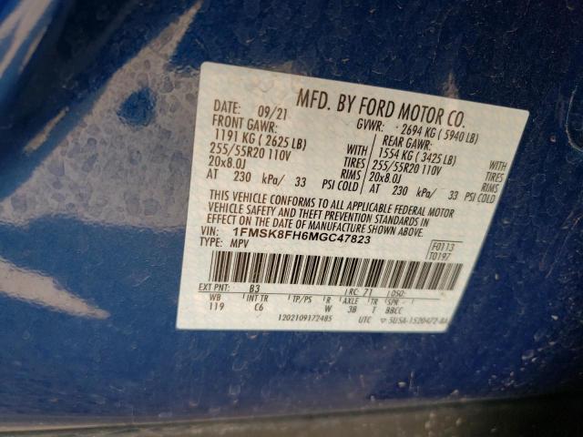 Photo 10 from auction – 2021 FORD EXPLORER L with VIN 1FMSK8FH6MGC47823