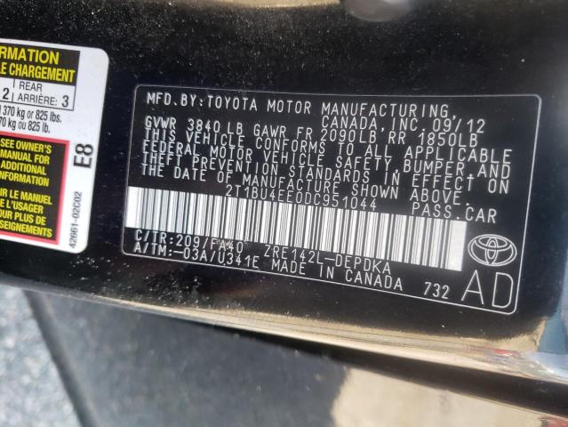 Photo 10 from auction – 2013 TOYOTA COROLLA BA with VIN 2T1BU4EE0DC951044