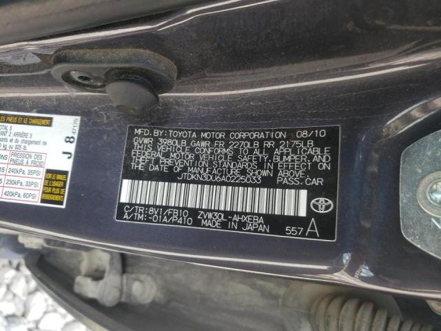 Photo 10 from auction – 2010 TOYOTA PRIUS with VIN JTDKN3DU6A0225033