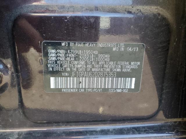 Photo 10 from auction – 2013 SUBARU IMPREZA SP with VIN JF1GPAU62D2875353